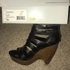 Jessica Simpson black wedges. Size 9, hardly worn